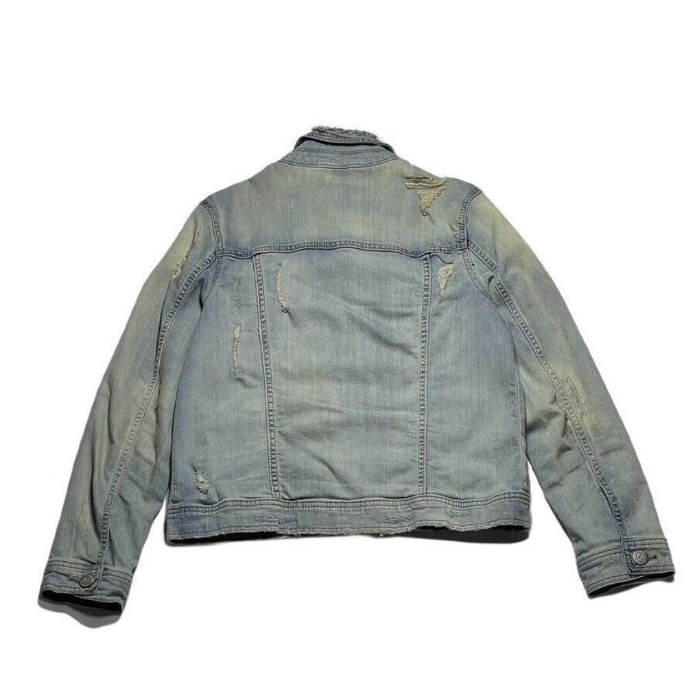 AEROPOSTALE Trucker Distressed Light Wash Denim Jacket size M - Picture 2 of 8